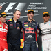 Daniel Ricciardo takes the podium in the Hungaroring