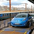 French Rail Transporting Nissan Leaf for Free