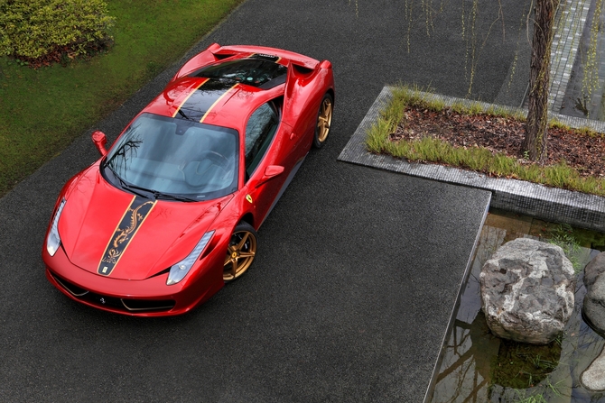 Ferrari 458 20th Anniversary Edition Showing Dragon Graphic