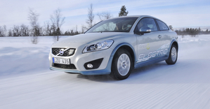 Rough winter conditions put to proof the Volvo C30 Electric