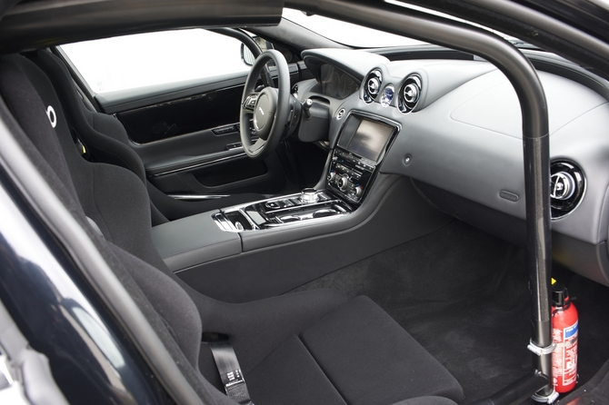 Jaguar stripped the interior and add racing seats