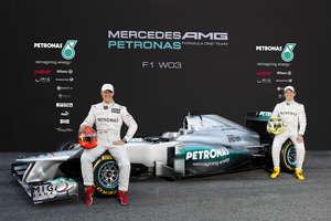 Mercedes Gives W03 Late Unveil