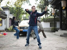 Vettel filming the short film in China