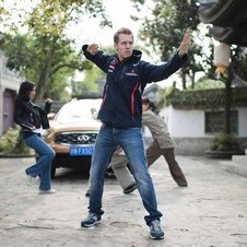 Vettel filming the short film in China