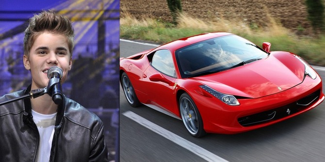 Justin Bieber - Ferrari 458 Italia