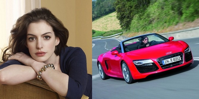 Anne Hathaway - Audi R8 Spyder