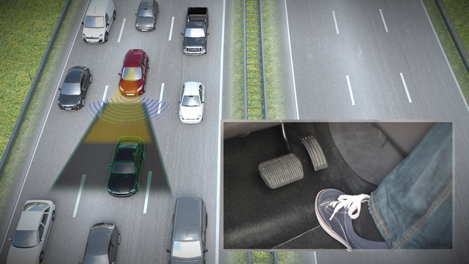 The Traffic Jam Assist does everything for the driver at low speeds