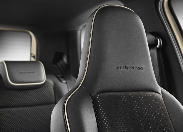 The headrests have “Mii by Mango” stitched onto them