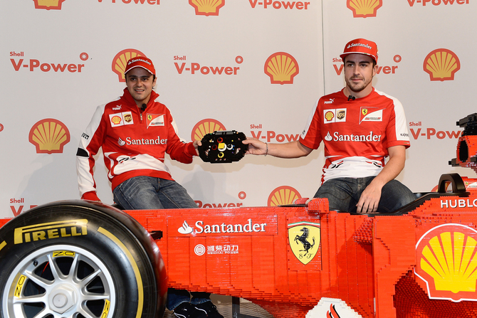 The car promotes Lego Ferraris available at Shell stations