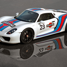 That could mean a Porsche race car in the Martini livery soon