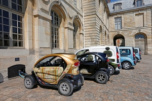 One Twizy has been specially decorated to look like a carriage