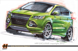 The HPP Escape gets a body kit, lowering kit and bright green paint job