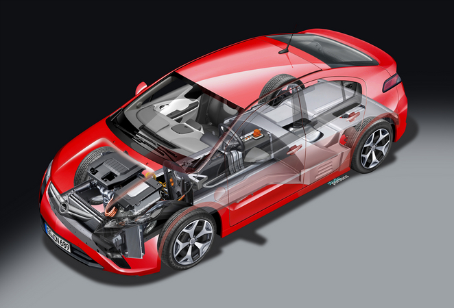 Esquema do motor do Ampera e do Volt