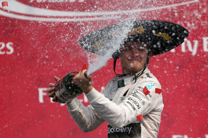 In Mexico's return to Formula 1, 23 years later, it was Nico Rosberg who was in charge of celebration