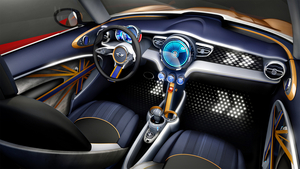 Inside, the speedometer and tachometer are behind the steering wheel, instead of central.