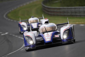 The two Toyotas lapping Le Sarthe