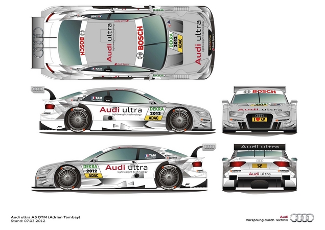 Audi Reveals 2012 A5 DTM Liveries from Red Bull, Playboy, Autotest and More