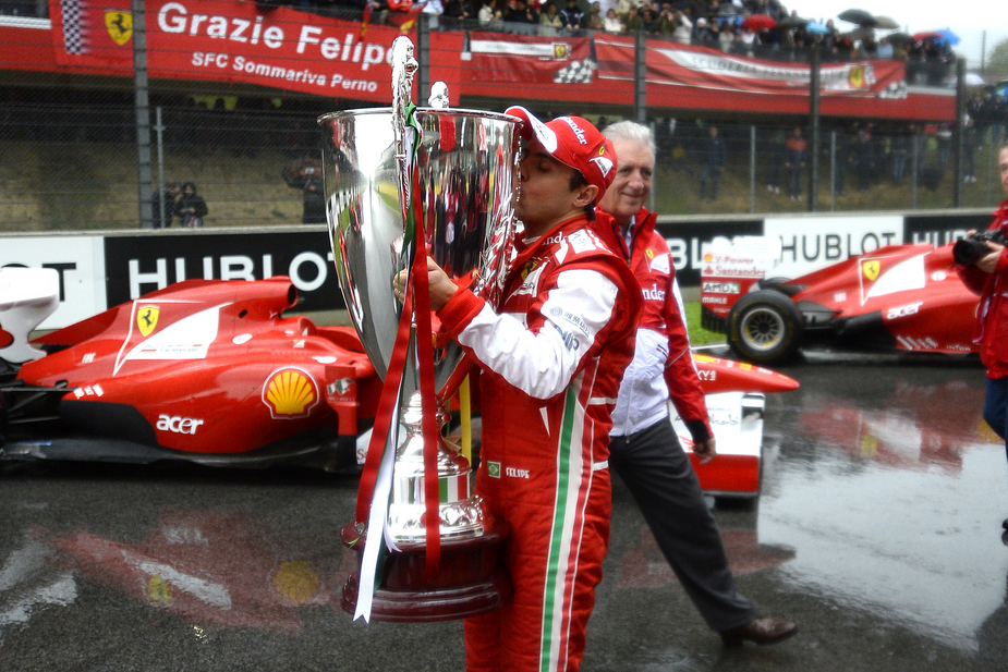 Massa received a 120cm high cup engraved with his 11 wins for his service to the team