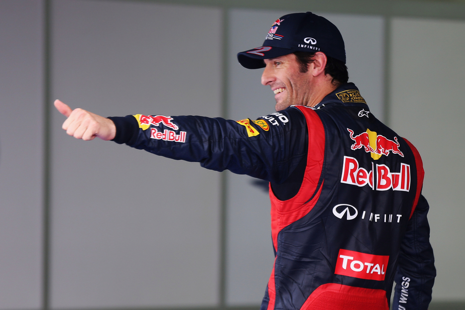 Webber beat his team mate on the last lap to conquer pole position