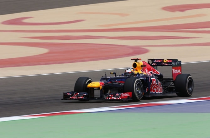 Vettel during qualifying in Bahrain