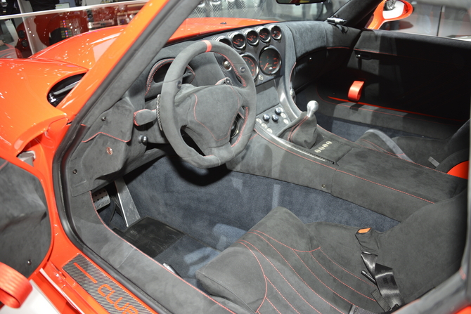 The interior is swathed in Alcantara