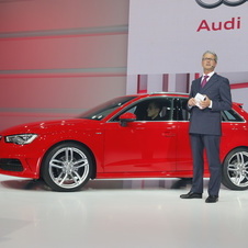 O novo Audi foi revelado durante a conferência de imprensa da marca