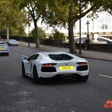 Lamborghini Aventador on the road