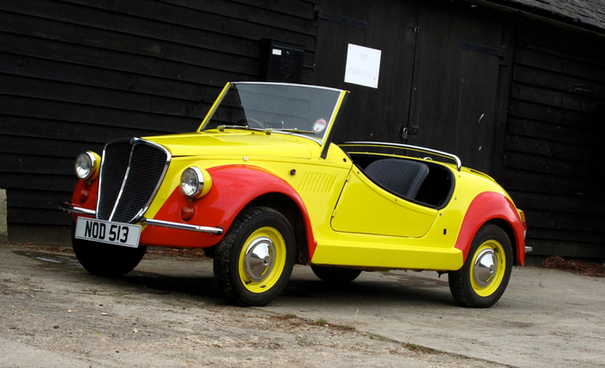 The car is based on a 1969 Fiat Gamine