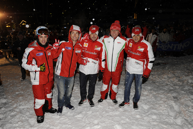 The entire team were at the event for skiing and interacting with the media