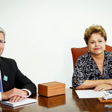 Audi Chairman Rupert Stadler and Brazilian State President Dilma Rousseff